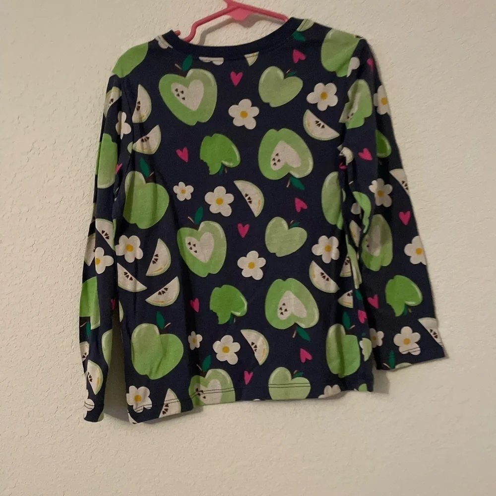 Old Navy Kids Apple Print Long Sleeve Tee - Green and Blue size 5T-NWT